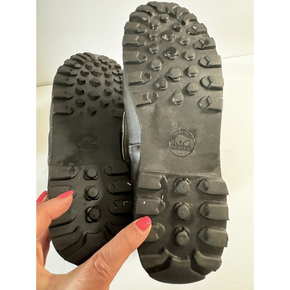 Sorel Kaufman Caribou Snow Boots Made in Canada Women's US 8 Excellent Black Tan - Picture 11 of 12